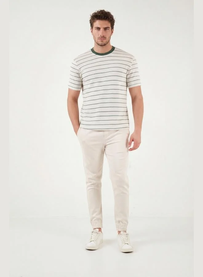 Buratti  Buratti Cotton Regular Fit Striped Crew Neck T-Shirt Men's T-SHIRT 5904039 for Men | Best Price UAE