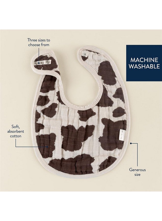 إيتزي ريتزي مجموعة من 3 مرايل أطفال من Itzy Ritzy - مرايل فائقة النعومة وقابلة للتعديل للأطفال الرضع والأطفال الصغار مصنوعة من قماش موسلين قطني ثلاثي الطبقات، مثالية للعاب والتسنين والأكل - 3 طبعات أنيقة ومتناسقة (طبعة بقرة) - Image 2