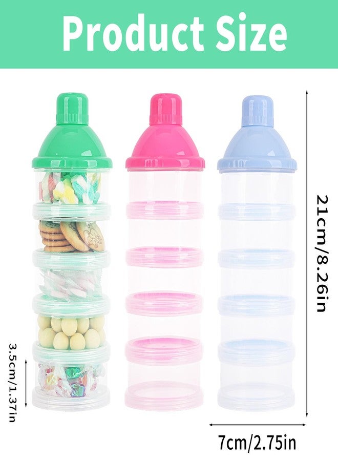 Manwetye 2 PCS 5 Layers Baby Milk Powder Dispenser, Milk Powder Pots, Formula Dispenser Portable Milk Powder Formula Dispenser Container Pot Box Milk Cans Snack Storage Box for Travel (Green + Green) - Image 2