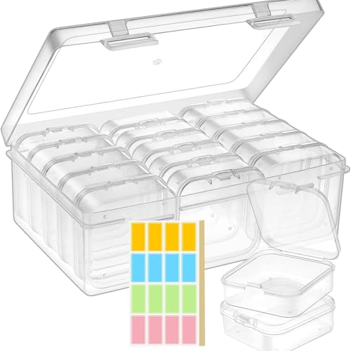 SonaBhu 15-Piece Jewellery Organisers Box Set – Clear Transparent Boxes for Storage with Large Containers & Labels, Earring Organizer Box & Ring Organiser for Necklaces, Accessories Organizer Perfect for - Image 1