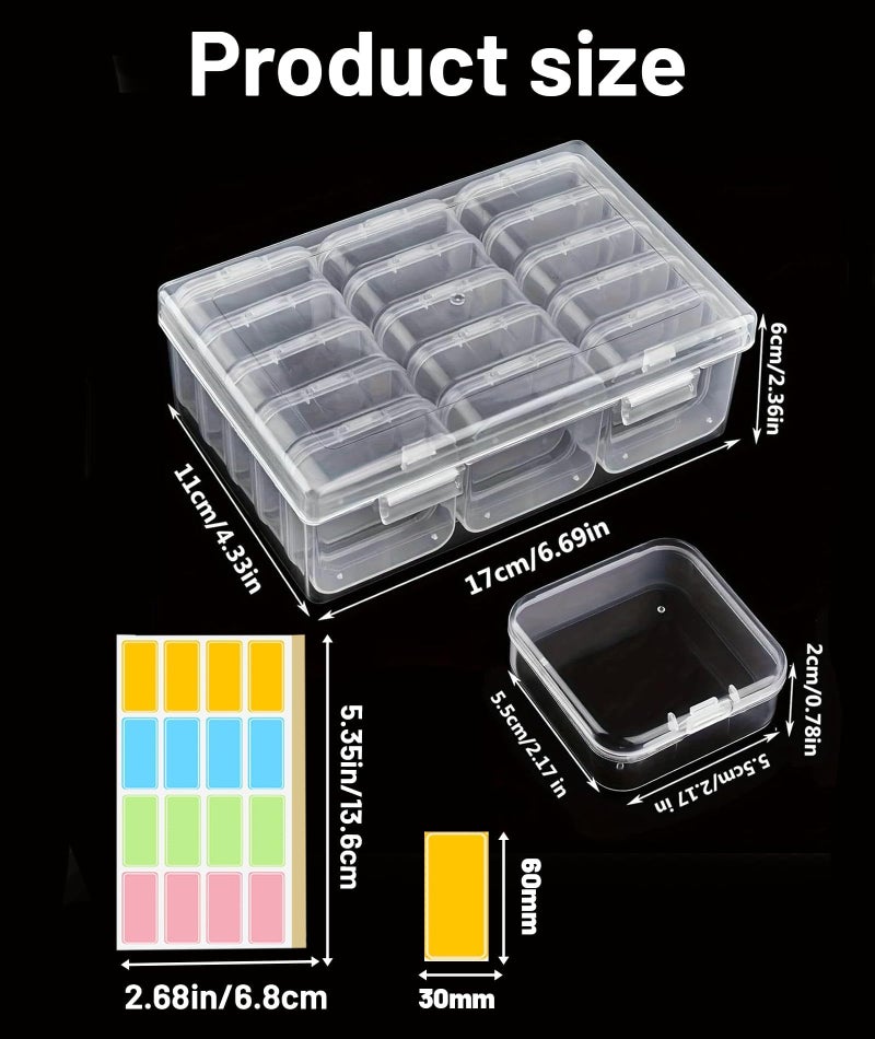 SonaBhu 15-Piece Jewellery Organisers Box Set – Clear Transparent Boxes for Storage with Large Containers & Labels, Earring Organizer Box & Ring Organiser for Necklaces, Accessories Organizer Perfect for - Image 2