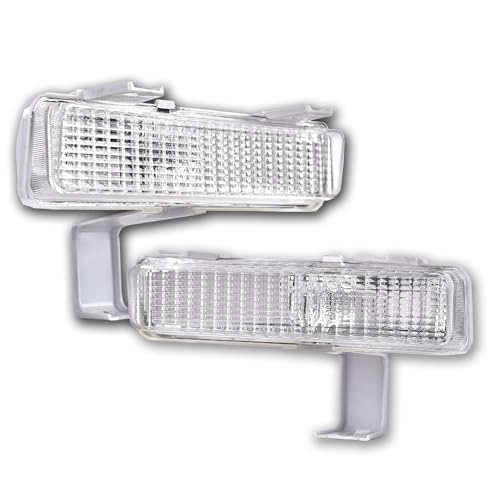 GPLUS مجموعة إشارة الانعطاف الجانبية المثبتة على المصد الأمامي G-PLUS متوافقة مع شيفروليه كابريس الأساسية 85-90 كابريس/كلاسيك 80-90/إمبالا الأساسية 80-85 914550، GM2521116 914549 GM2520115 - Image 1