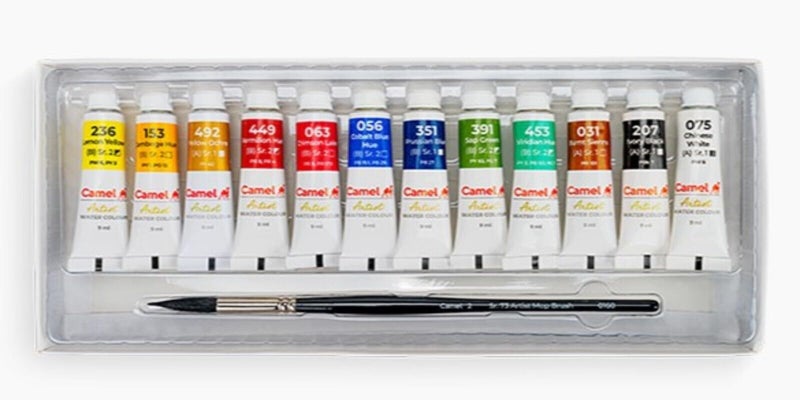 Camel Artist Water Colours Tubes Assorted Pack of 12 Shades, 9ml Each, Delicate And Light Colours, Transparent Effects - Image 3