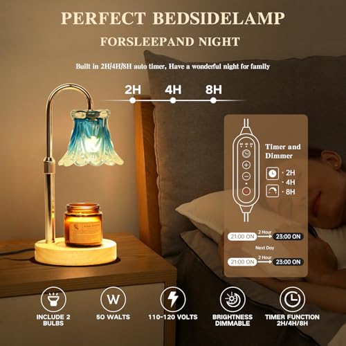 GEEZO Fragrance Candle Warmer Lamp，Electric Candle Warmer with Timer & Dimmer，Mom Christmas Birthday Gifts for Women, House Warming Gifts New Home Bedroom Decor - Image 5