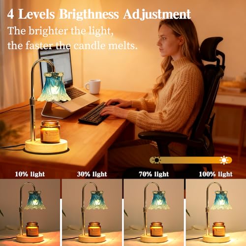 GEEZO Fragrance Candle Warmer Lamp，Electric Candle Warmer with Timer & Dimmer，Mom Christmas Birthday Gifts for Women, House Warming Gifts New Home Bedroom Decor - Image 4