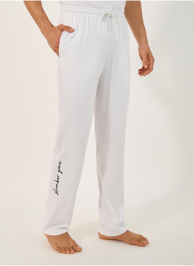 Styli Slogan Print Crew Neck T-Shirt and Pyjama Set  - Image 4