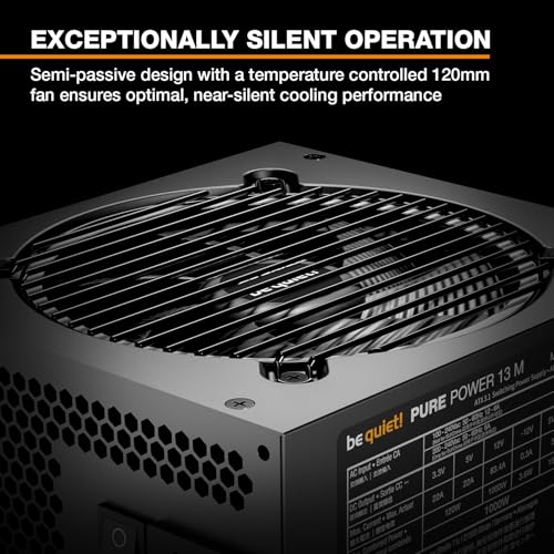 be quiet! Pure Power 13 M 750W Power Supply, 80 Plus® Gold Certification, ATX 3.1 PSU, Support for PCIe 5.1 GPUs, semi-Passive 120mm be quiet! Fan, LLC Technology, Single Rail, for Overclocked GPUs - Image 2