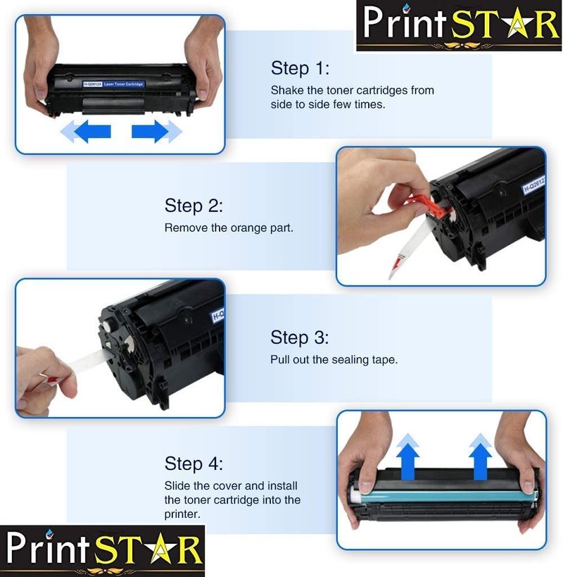 Print Star High Yield 12A Single Colour Black Laser Toner Cartridge Replacement of HP Q2612A Compatible with HP LaserJet 1010, 1012, 1015, 1018, 1020, 1022, 1022n, 3020, 3030, 3050, 3052, 3055 etc. - Image 5