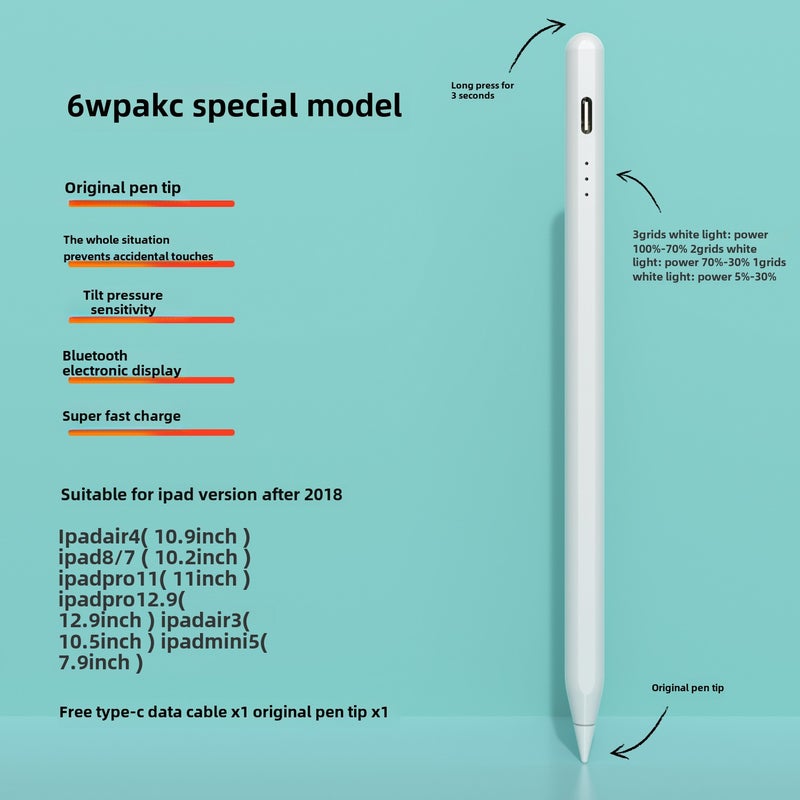 Transparent Apple Pencil Stylus 6WP-A KC [iPad special pen-super fast charge]] 