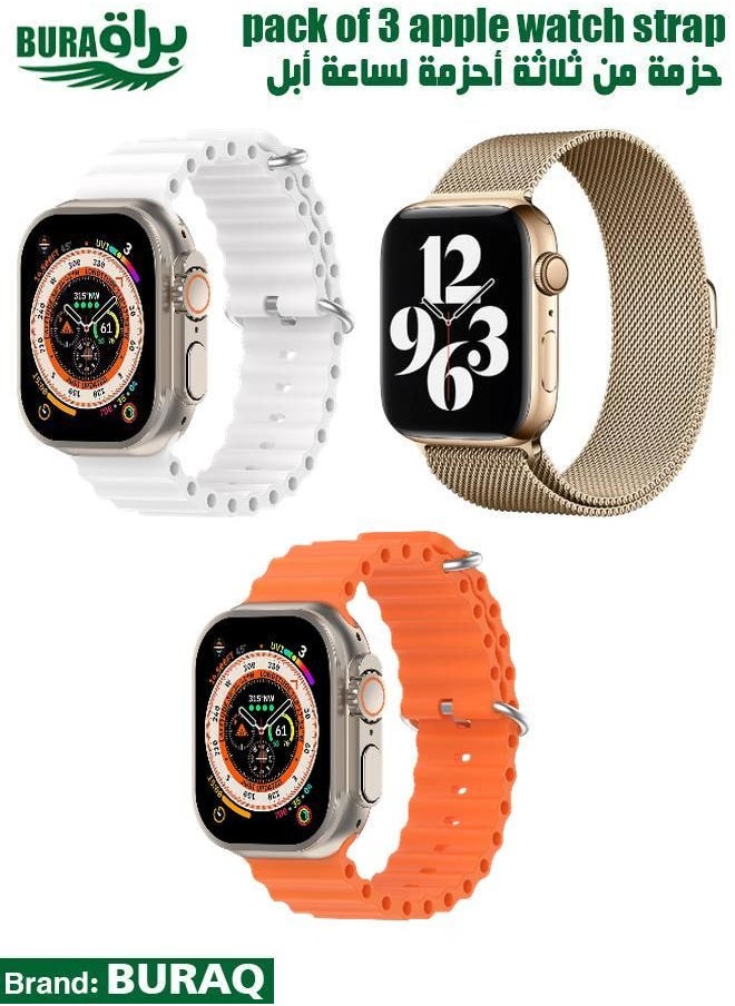 BURAQ - Apple Watch Band Strap For Apple Watch Ultra 2/Ultra 49mm, Series 10 46mm, 9/8/7 45mm, SE2/SE/6/5/4 44mm, 3/2/1 42mm - Image 1