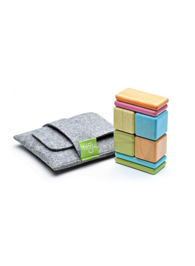 Tegu 8 Piece Tegu Pocket Pouch Magnetic Wooden Block Set, Tints  - Image 1