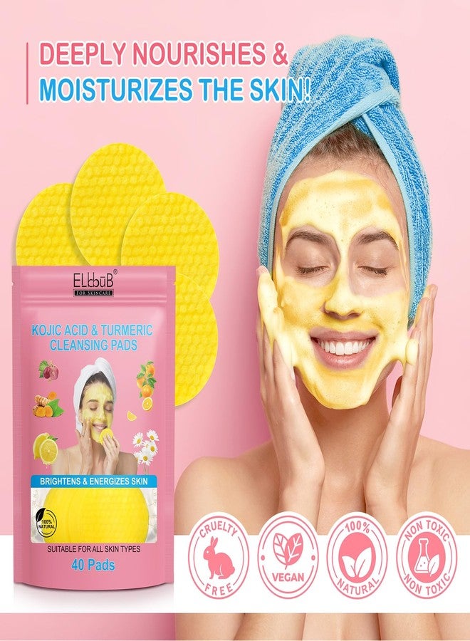 ELBBUB Turmeric Cleansing Pads, Kojic Acid Cleansing Pads - Gentle and Effective Daily Skincare for Face and Body - Image 3