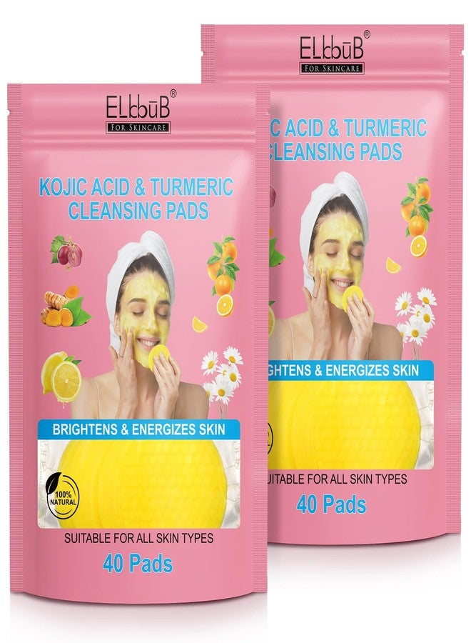 ELBBUB Turmeric Cleansing Pads, Kojic Acid Cleansing Pads - Gentle and Effective Daily Skincare for Face and Body - Image 1