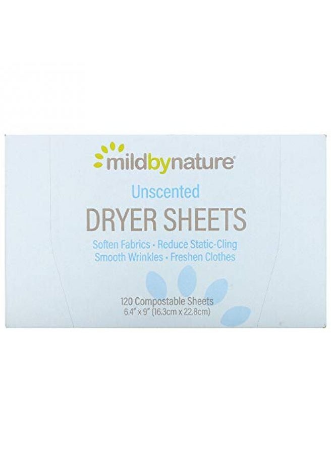 mild by Nature Mild By Nature Dryer Sheets Unscented 120 Compostable Sheets  - Image 1