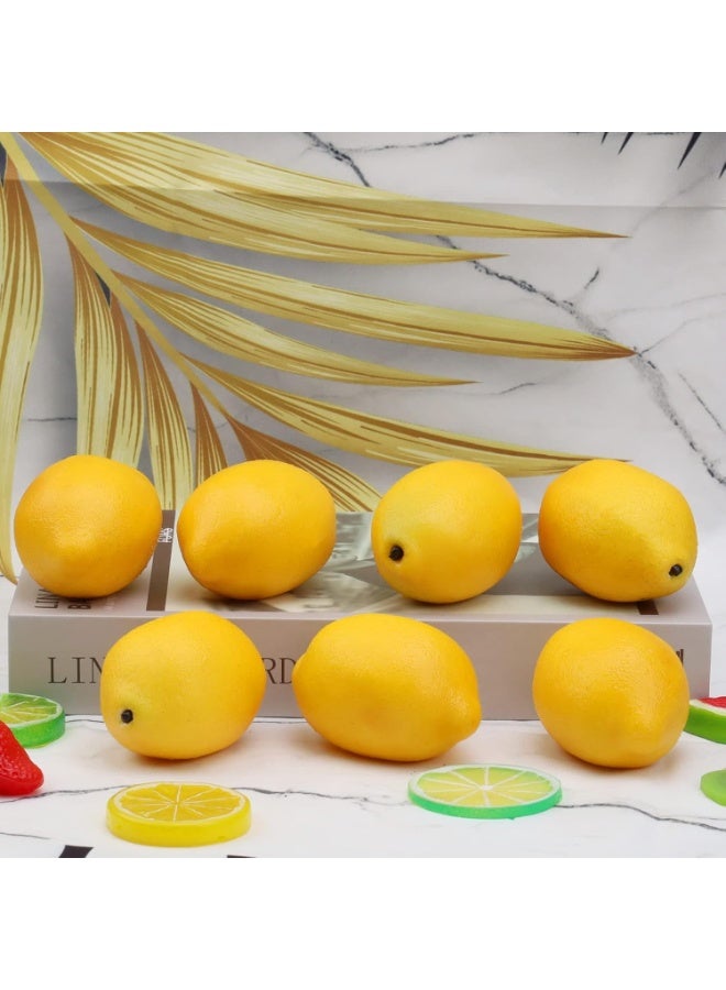 8pcs Artificial Yellow Lemons, Realistic Fruit Simulation for Home Decoration - Image 2