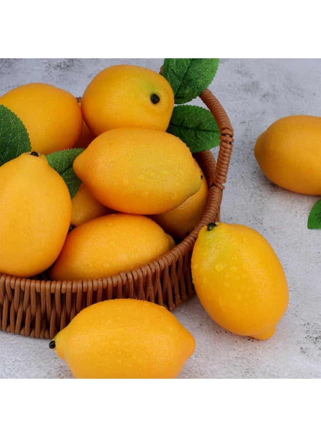 8pcs Artificial Yellow Lemons, Realistic Fruit Simulation for Home Decoration - Image 3