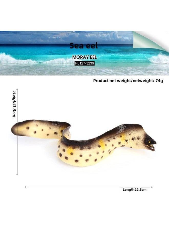 Simulation Marine Animal Model Squid Sea Lion Shark Clownfish Sea Dragon Solid Plastic Children's Toys-Color:PL127-3239 Moray - Image 1