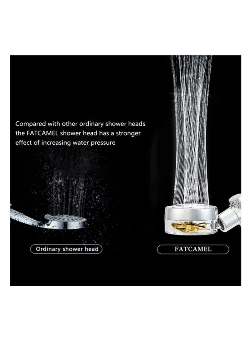 DIGI CORE Water Saving Flow Shower Head 360 Degree Rotating With Small Fan And Rain High Pressure Spray Nozzle High Pressure Turbo Shower Bathroom Accessories - Image 4