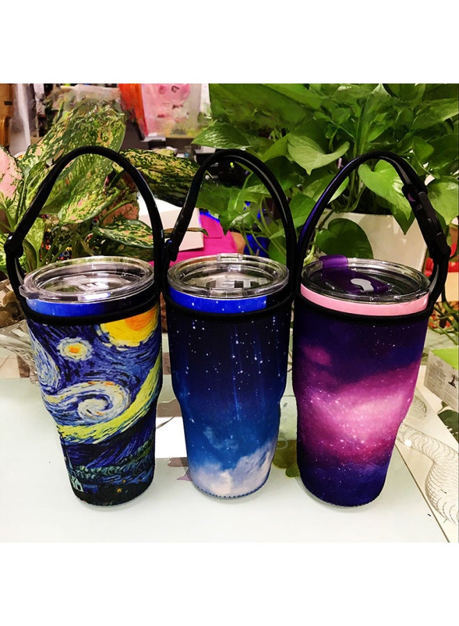 Spot 30oz Ice Cup Set Wholesale Diving Material Handbag Anti-fall Portable Back Insulation Special Check Cloth Set-Color:KT (a Variety Of Optional)-Capacity:900ml (ice Bully Cup)  - Image 2