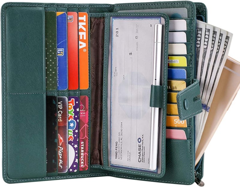 Itslife Women's Big Fat Rfid Leather wallet clutch organizer checkbook holder - Image 3