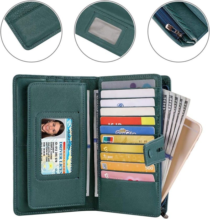 Itslife Women's Big Fat Rfid Leather wallet clutch organizer checkbook holder - Image 4
