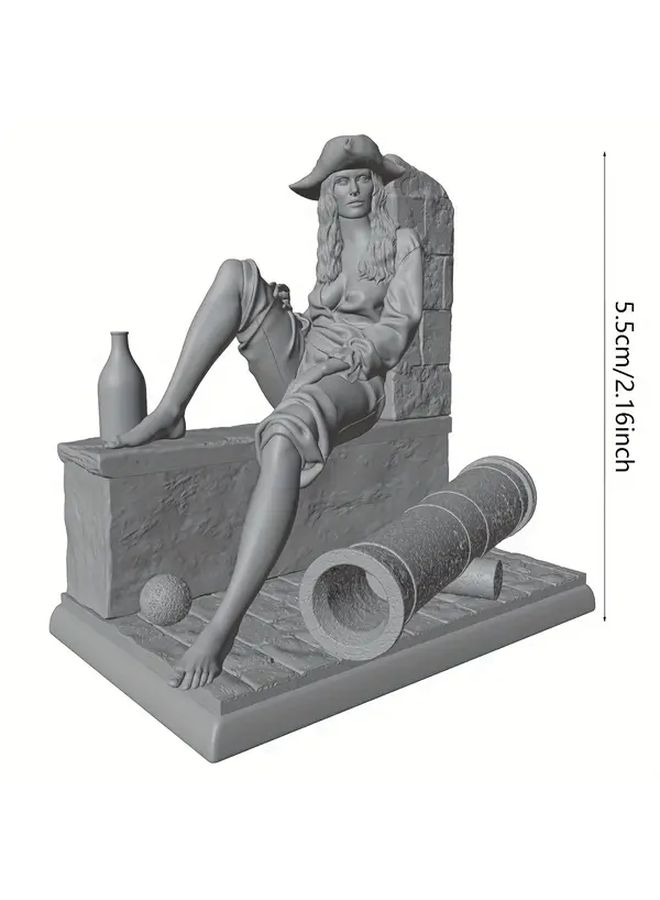 1 24 Scale Unpainted Resin Miniature Figure Sailor on Seat Collectible Model Kit - Image 2