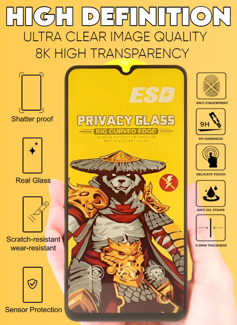 ESD Tempered Dustproof Privacy Glass Screen Protector Compatible For Samsung Galaxy A05 - Image 5