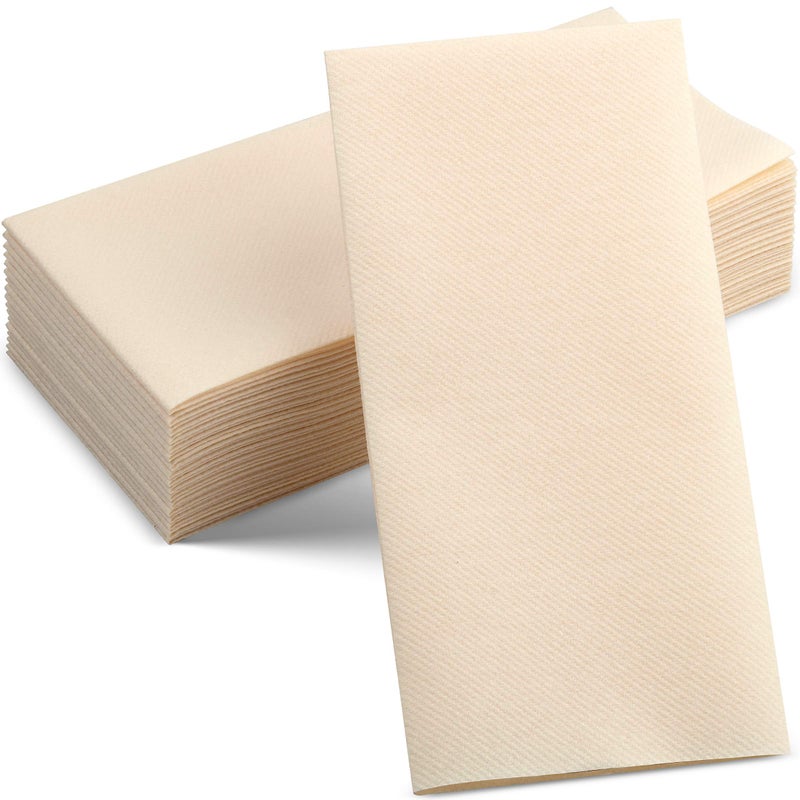 Servietto 50-Pack Disposable Linen-Feel Caramel Napkins  12"" x 17"" Cloth-Like Paper Dinner Napkins For Wedding  Bathroom  Party Or Event  - Image 1