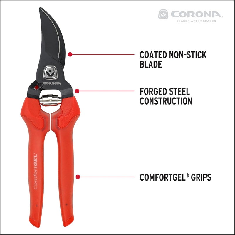 Corona BP 3214D ComfortGEL Bypass Hand Pruner, 3/4-inch cut, Red - Image 2