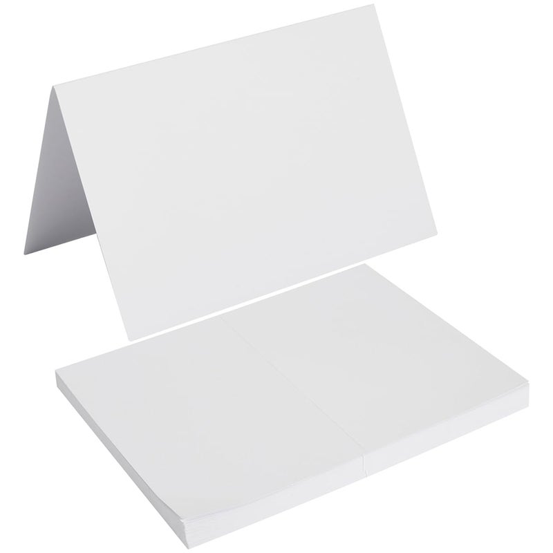 Toperd 50 Pack Blank Cards Folded Cardstock Thank You Blank Greeting Cards for Invitations, Wedding, Greeting Cards, All Occasion DIY, 4x6 Folded Cards White - Image 1