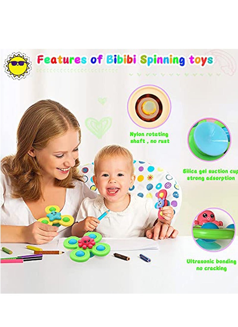 Y&D - 3pcs Spinner Toys of Suction Sensory Spinning Rattle Bath for Toddlers Babies Infant 6 12 12-18 Months Age 1-3 1 2 3 Years Old Boys Girls First Birthday Learning Gifts - Image 1