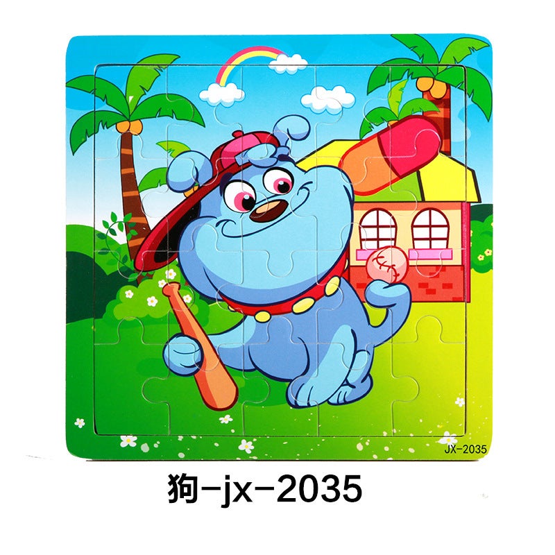 Supply Of 20 Pieces Of Wooden Puzzle Toys Children'S Early Childhood Education Diy Wooden Cartoon Animal Plane Puzzle - Image 1