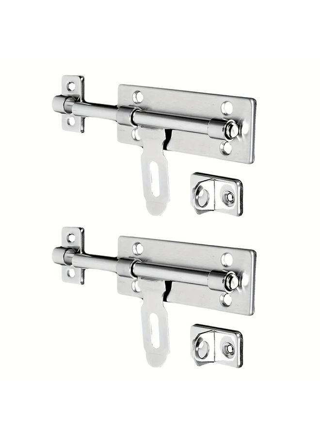 2Pcs Antique Style Flip Door Bolt Lock Stainless Steel Anti Theft Hanging Latch - Image 1