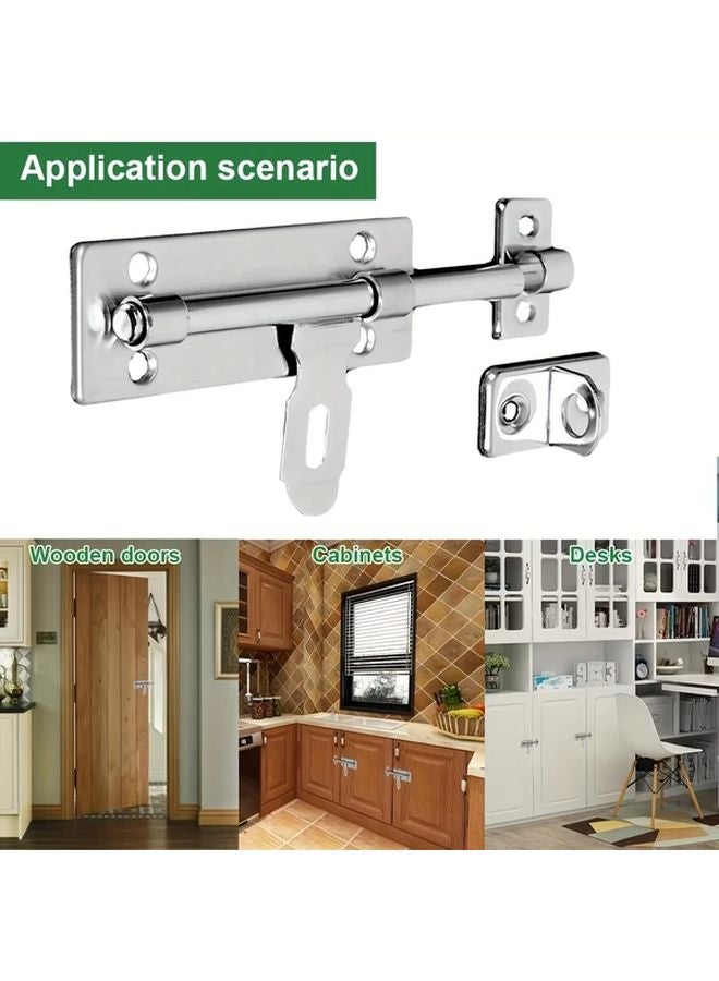 2Pcs Antique Style Flip Door Bolt Lock Stainless Steel Anti Theft Hanging Latch - Image 3