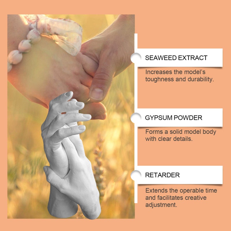 Dowmoo 3D Plaster Model Kit Hand Mold Powder Three-Dimensional Hand Mold Making Model Powder Plaster Hand Mold - Image 5