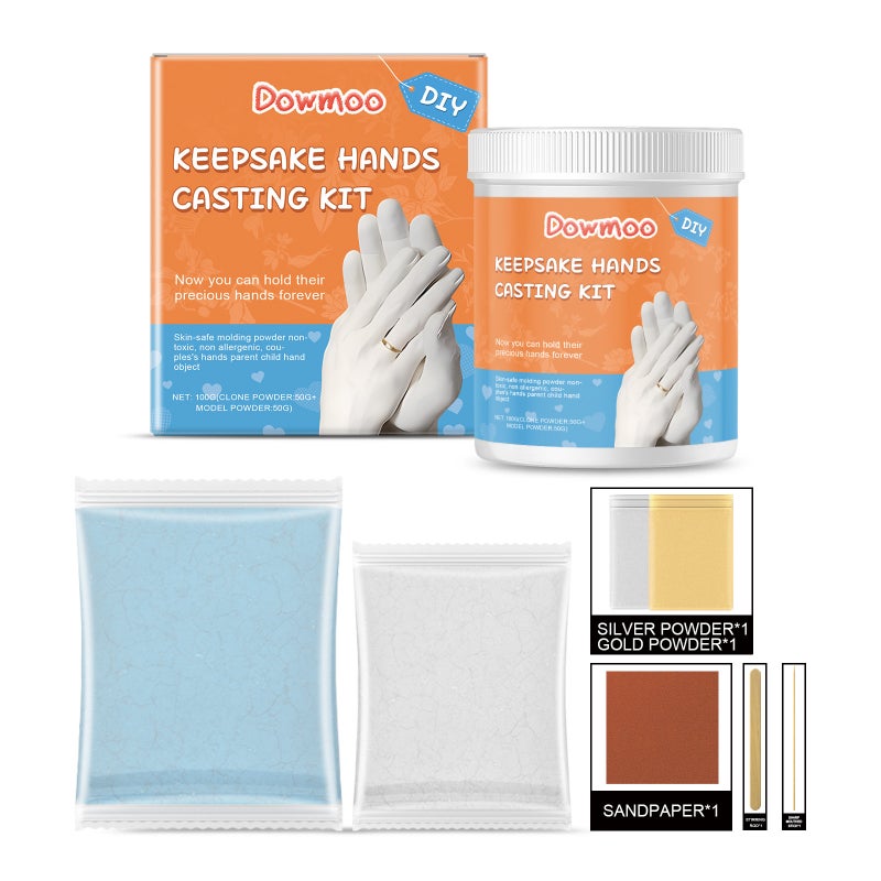 Dowmoo 3D Plaster Model Kit Hand Mold Powder Three-Dimensional Hand Mold Making Model Powder Plaster Hand Mold - Image 1