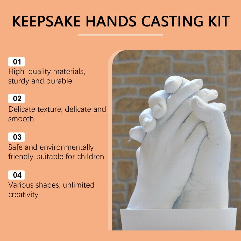 Dowmoo 3D Plaster Model Kit Hand Mold Powder Three-Dimensional Hand Mold Making Model Powder Plaster Hand Mold - Image 4