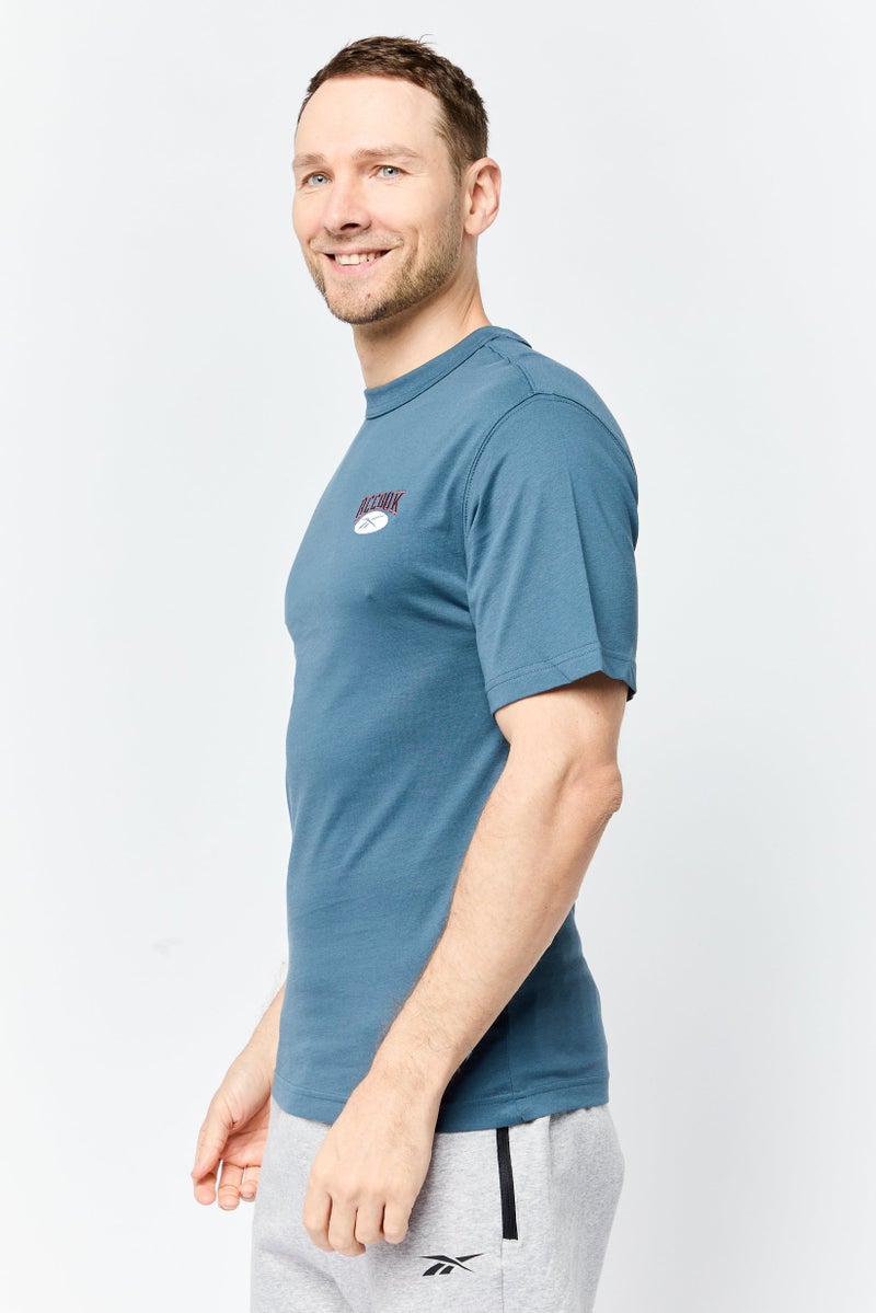 Reebok Men Sportswear Fit Short Sleeve Outdoor T-Shirt, Slate Blue - Image 4