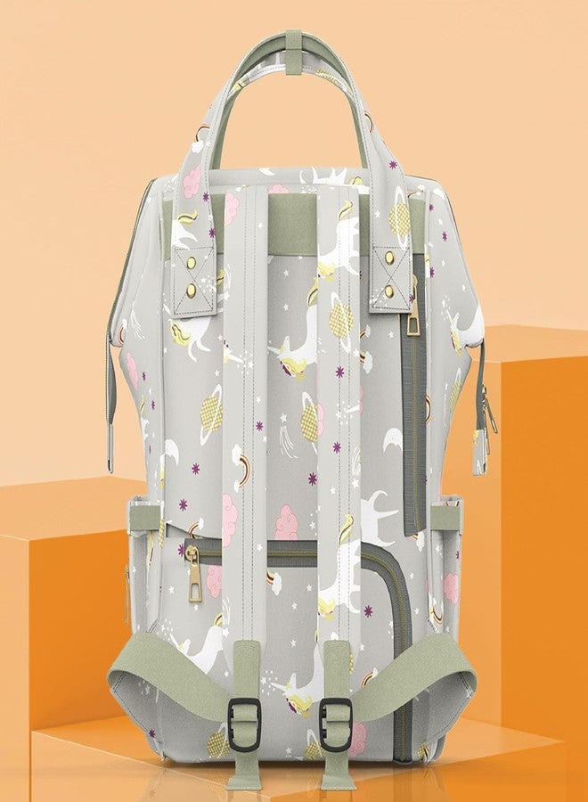 Laee cute Diaper Bag for New Born Baby/Maternity Bags for Mother with Multi Compartments, Insulated Bottle Pockets (GREY UNICORN) - Image 2
