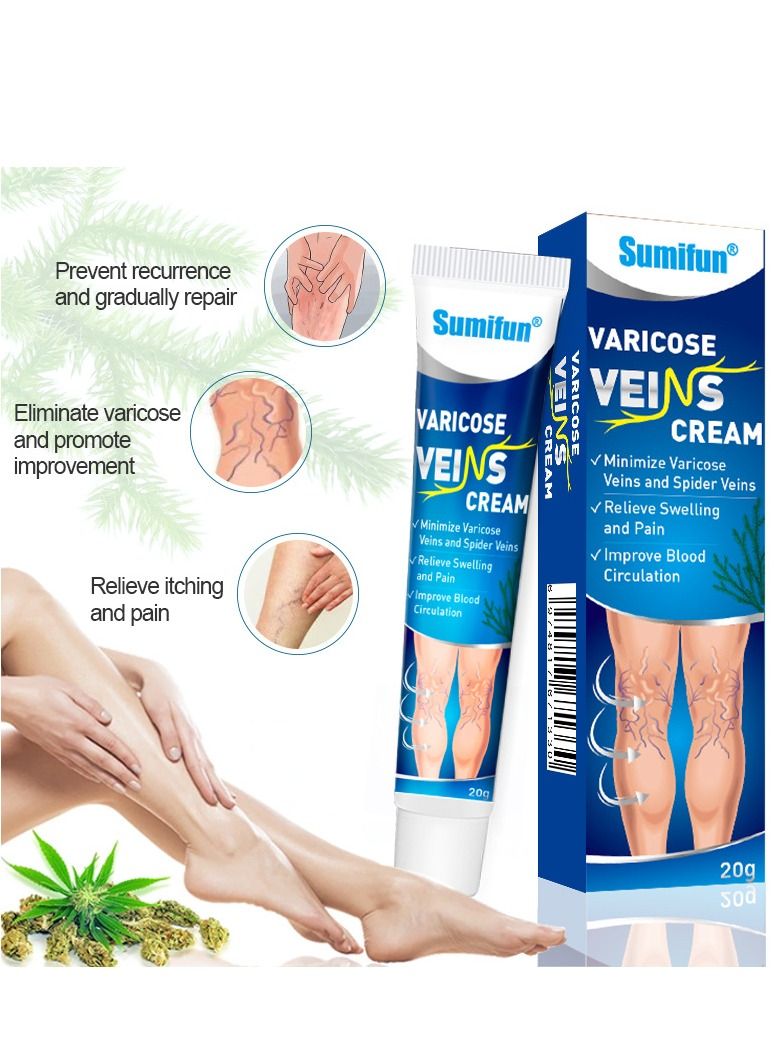 Sumifun Varicose Veins Cream easy to use 100% natural lngredients 20g - Image 2