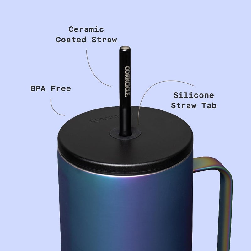 CORKCICLE Cold Cup XL Insulated Tumbler with Handle, Lid, and Straw, Dragonfly, 30 oz, Tumbler-Friendly Reusable Water Bottle Keeps Drinks Cold 12 Hours - Image 4