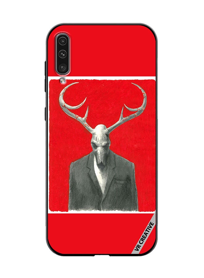 VR CREATIVE Protective Case Cover For Samsung Galaxy A50/A50s The Deer Skull In A Costume Red Design Multicolour - Image 1
