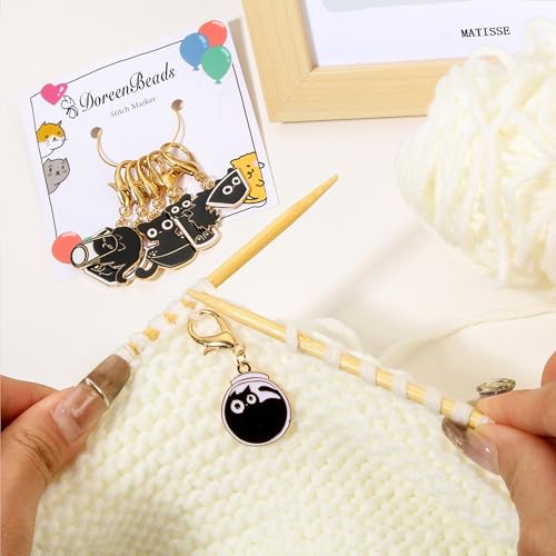 DoreenBeads Stitch Markers for Crocheting and Knitting, Alloy Enamel Crochet Marker Crochet Gifts for Knitting Weaving Sewing Accessories Quilting Jewelry Making - Image 3