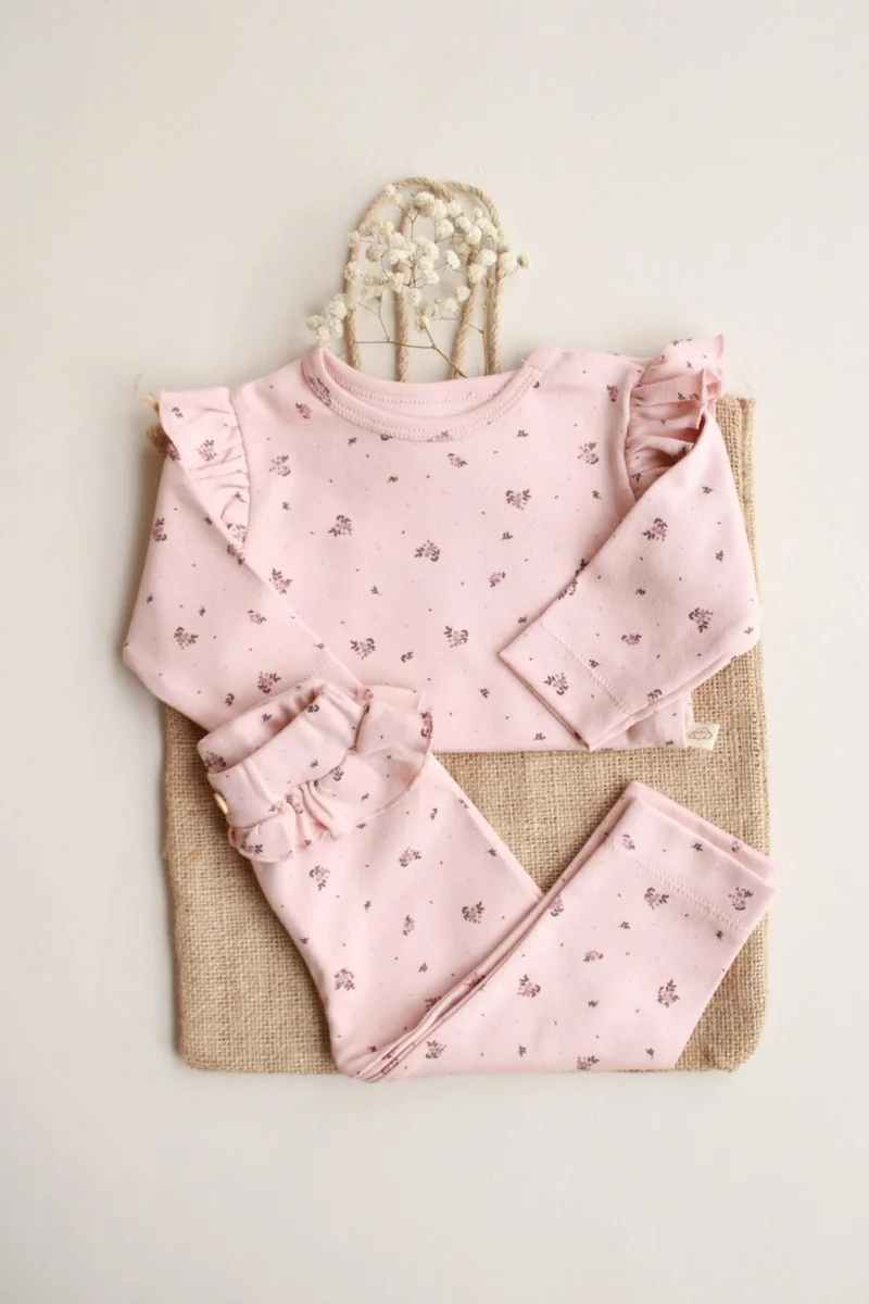 Ohlala Koala Rose Printed Ruffle Bodysuit Set