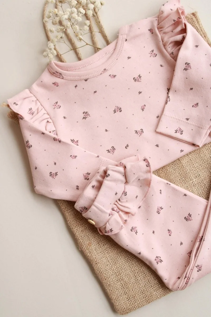 Ohlala Koala Rose Printed Ruffle Bodysuit Set