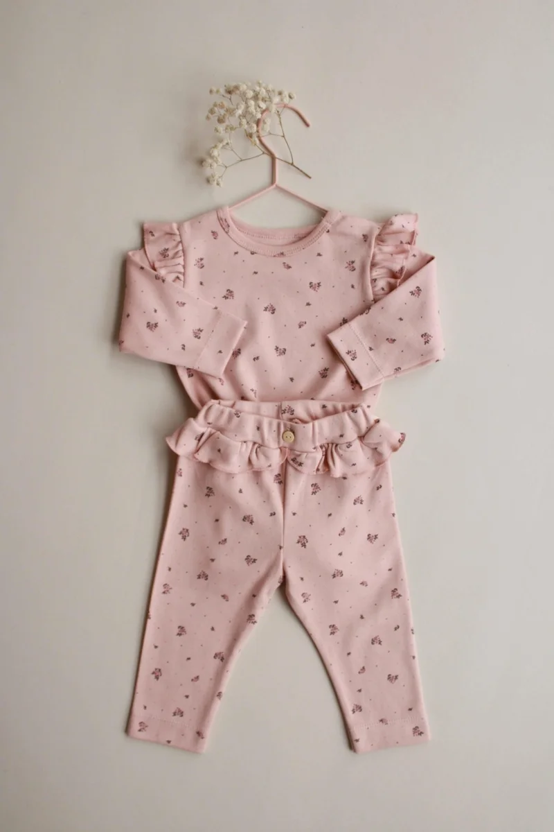 Ohlala Koala Rose Printed Ruffle Bodysuit Set