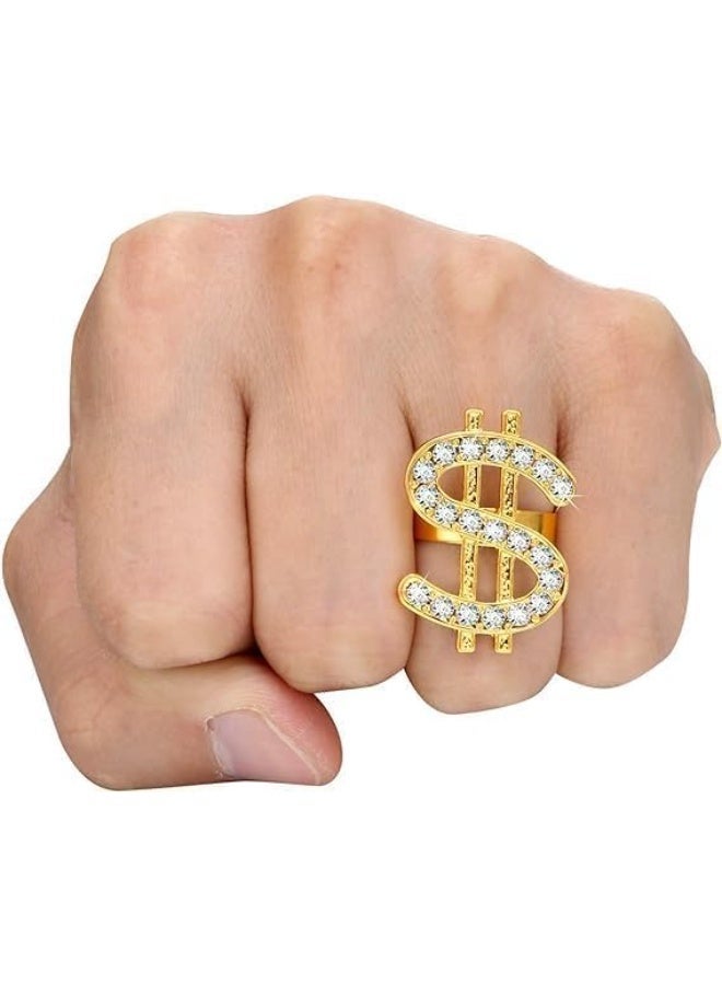 Hip Hop Costume Kit, 80s/90s Rapper Accessories, Bucket Hat, Sunglasses, Gold Chain Ring Outfit for Men Women - Image 3