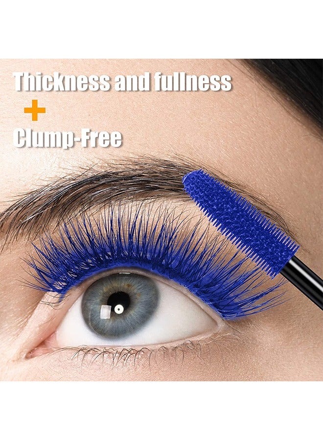 Maxfine 5D Cobalt Blue Mascara Eye Makeup Colored Mascara Waterproof Fast Dry Eyelashes Volumizing Lengthening Eye Lashes No Smudging No Clumping  - Image 2