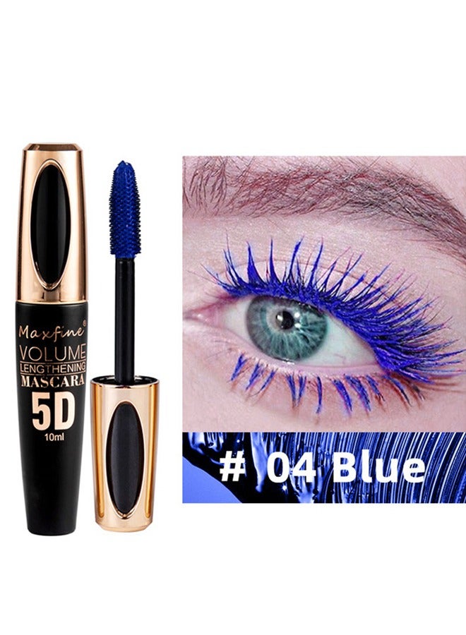 Maxfine 5D Cobalt Blue Mascara Eye Makeup Colored Mascara Waterproof Fast Dry Eyelashes Volumizing Lengthening Eye Lashes No Smudging No Clumping  - Image 3