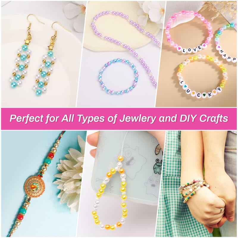 Audab 4500Pcs 6mm Pearl Beads for Bracelets Making 56 Colors, Small Round Pearl Bracelet Beads for Crafts, Jewelry, Necklace Earrings Bracelets - Image 3